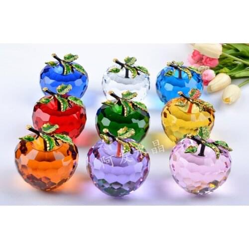 Super large crystal apple # TOP COOL Beautiful Wedding party prop crystal Synthetic diamonds statue- best Birthday gift