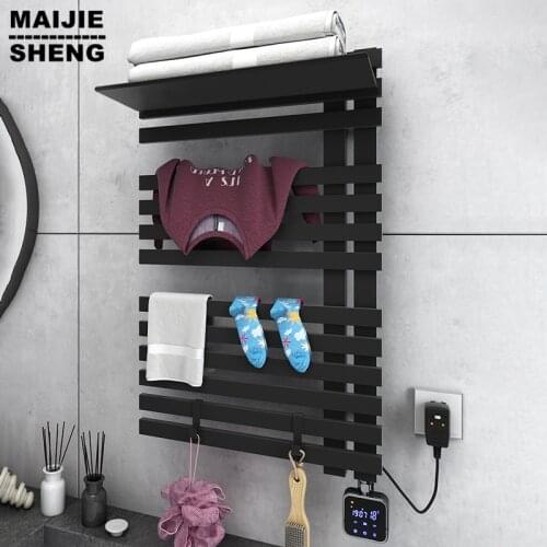 Carbon fibre heating towel shelf Carbon fiber intelligent electric towel rack pole household heating bath towel rack drying rack