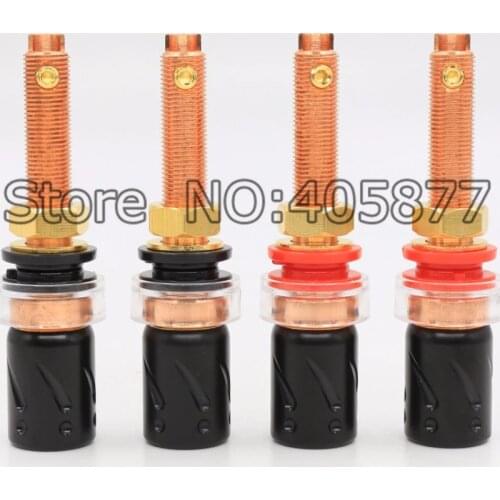 4pcs Viborg BP613 Pure Red Copper Hi-End Amplifier Speaker Terminal Binding Post
