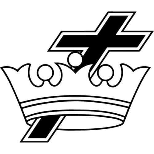 17.4X14.8CM Cross & Crown Personality Window Vinyl Decal Car Sticker Decoration