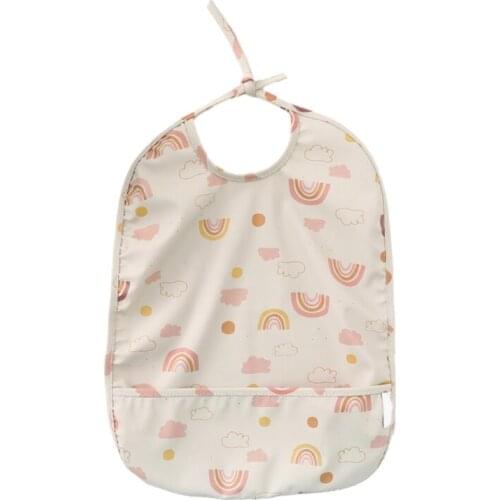 Cartoon Waterproof Baby Starter Bibs Infant Feeding Apron Smock Feeding Burp Cloth for Infants Newborn Boys Girls