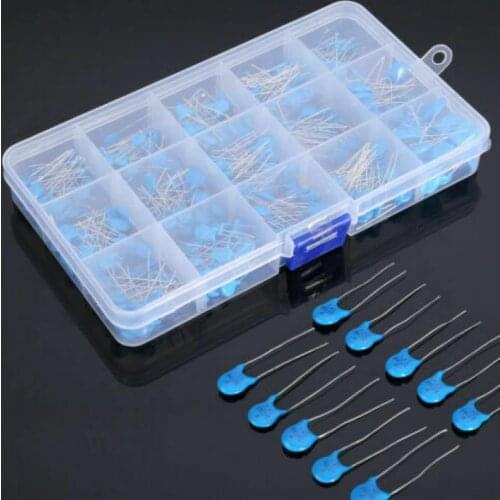 300Pcs/Box 15Value x 20pcs 1KV 2KV 3KV High Voltage Ceramic Capacitors Assortment Assorted Kit