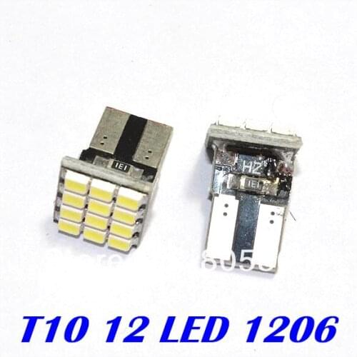 Bright T10 led canbus light 3020/1206 12SMD LED Car Auto Wedge Turn Signal Light Lamp Bulb White Free Shipping