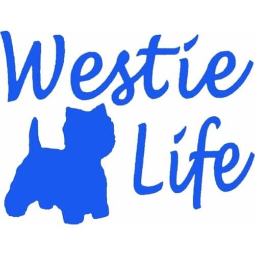 Pet Cartoon West Highland Terrier Life Likable funny Sticker For Window motorcycles Vinyl Decal 12.7cm