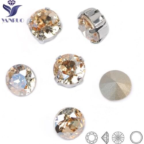 1357 Brilliant Cut Golden Shadow GSHA K9 Crystal Golden Stones For Rhinestones Sewing Clothes Glass Crystal Stones Sew On Dress