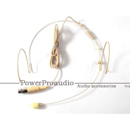 1X Flesh Colour Female Screw Thread Lock 3.5 mm Jack Stereo Plug Headset Microphone For Senheiser Wireless BodyPack Transmitter