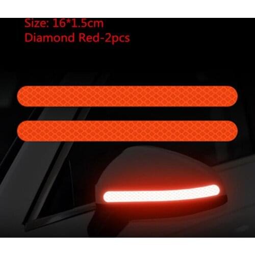 2 Pcs Car Rearview Side Mirror Stickers Reflective Safety Mark Anti Collision Warning Sticker Strips Auto Exterior Car-Styling