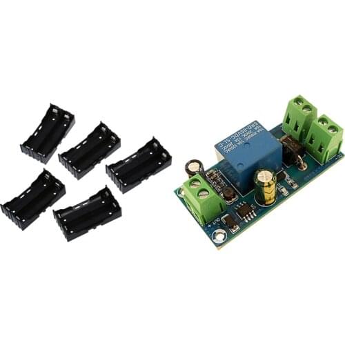 5 Pcs Black Plastic 2 x 3.7V 18650 Batteries 4 Pin Battery Holder Case with 5V-48V General Emergency Converter