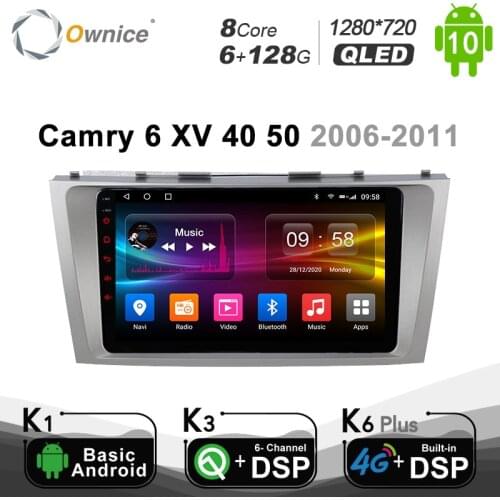 6G+128G QLED 2 Din 8 Core Android 10.0 Car DVD GPS Navi For Toyota Camry v40 2007 - 2011 2013 4G LTE DSP SPDIF 1280*720 BT 5.0