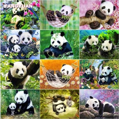 5D Diy Diamond Painting Panda Animals Full Drill Square Round Rhinestone Picture Diamond Embroidery Cross Stitch Kits Home Decor