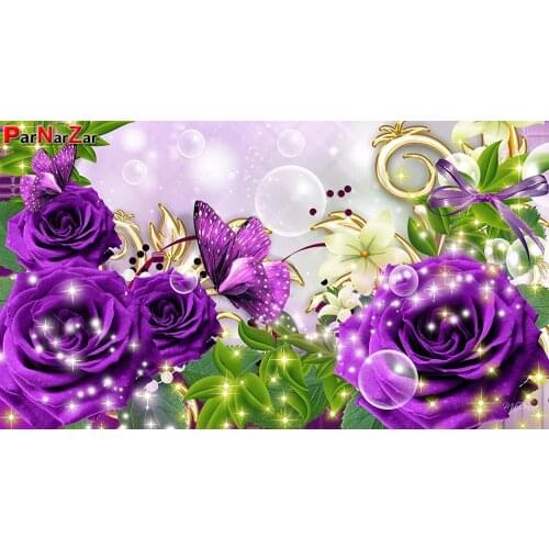 ParNarZar DIY Diamond Painting Cross Stitch Diamond Embroidery Flower Full Square / Round Rhinestone Mosaic Home Decoration Gift