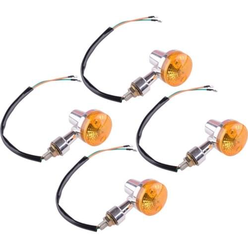 Beler Universal 4pcs Motorcycle Motorbike Amber Bulb Turn Signal Light Indicator Lamp Refit