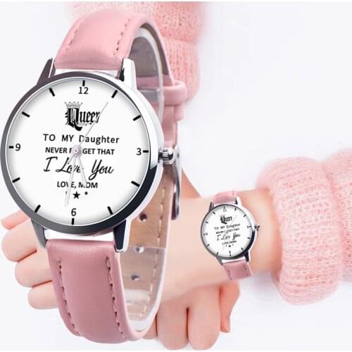 Children King Queen Watches Girls Kids Watch For Daughter Son Gifts Women Leather Strap Quartz Wrist Watches Relogio Feminino