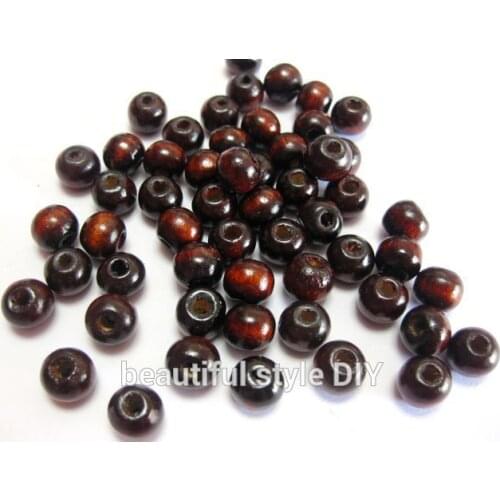 Wooden beads jewelry accessories necklace pendant bracelet diy handmade craft hot Round Wood Beads 300pcs Brown 6mm (1/4 ")
