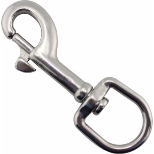 DWZ 5PCS 316 Stainless Steel 65mm Swivel Eye Snap Hook Dive Single Ended Swivel Eye Bolt Hook Buckle Dog Clip Gear Equipment