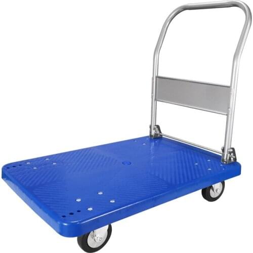 Factory Trolleys Wholesale Folding Silent Flat Trolleys Warehouse Four-wheeled Cargo Carts Handling Flat Trolleys