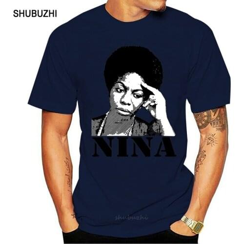 T Shirt Nina Simone T Shirt White with Logo Music Jazz Effect Art Line Long Sleeve Hoddies unisex hoddie short sleeve Tee Shirt