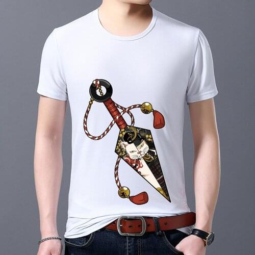 Mens T-shirt Funny Sword Hilt Printing Casual Commuter All-match Hot-selling Classic O-neck Short-sleeved Breathable Top