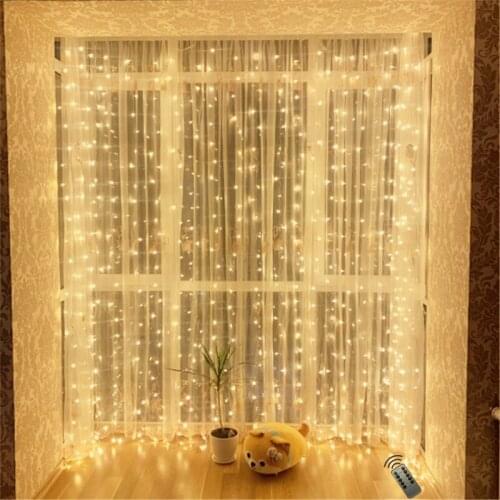 Remote 3x2m 180led icicle string light fairy night light Holiday Wedding garden party House Decoration led curtain Garland light