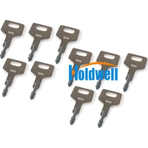 Holdwell 10 Ignition Keys H806 for Takeuchi 17001-00019 Gehl 180845 New Holland Case Hitachi