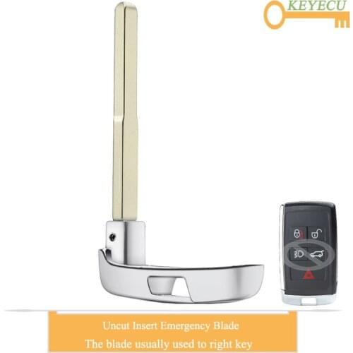 KEYECU Uncut Insert Emergency Smart Remote Key Blade for Land Rover Range Rover Sport / Evoque / Velar 2018 2019, Fob KOBJXF18A