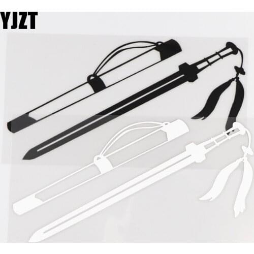 YJZT 10.1CM×16.8CM Creative Car Stickers Ancient Cold Weapons Exquisite Sword Style Vinyl Decorative Decal 1C-0125