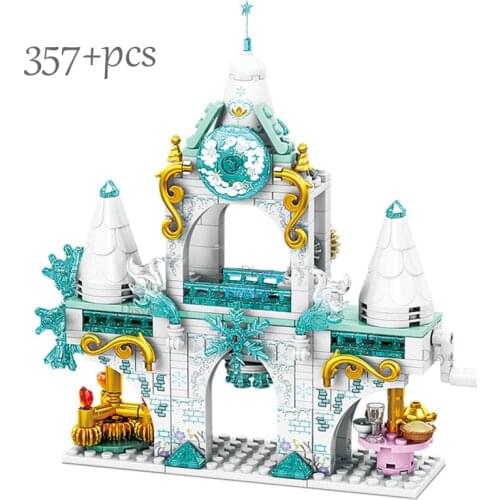 Disney Frozen2 The Elsa Magical Ice Castle Set Princess Anna Stacking Building Blocks Bricks Toy Compatible Disney Frozen Blocks
