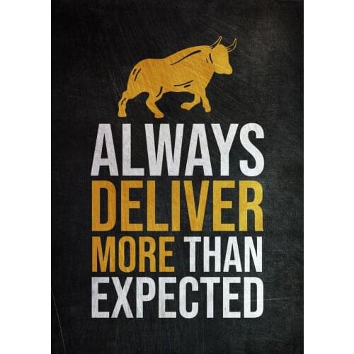 Wall Art Decor Picture Inspirational Quotes Always Delivery More Than Expected Print On Canvas Black And White Animal Painting