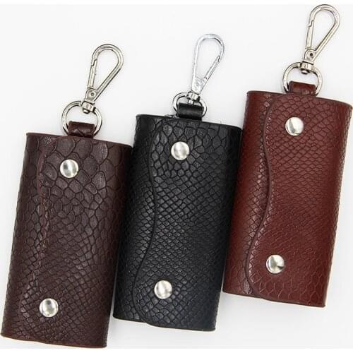 New PU Leather Keychain Holder Pouch Purse Key Cover Bag Fashion Men Key Holder Organizer Car Key Case