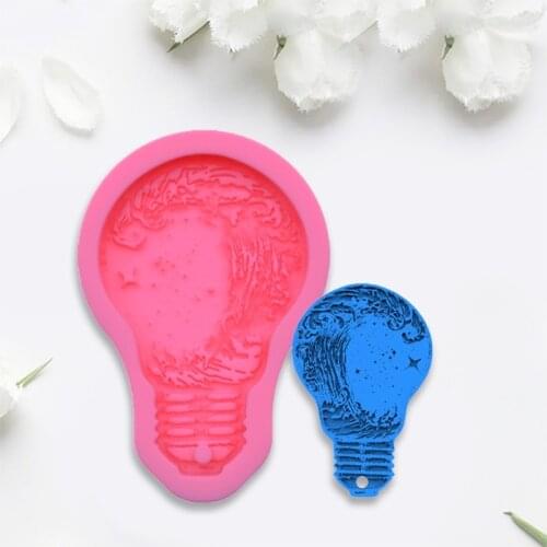 Ocean Wave Bulb Keychain Epoxy Resin Mold Necklace Pendant Silicone Mould DIY Crafts Jewelry Casting Tools