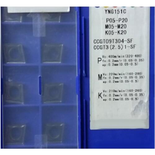 Original CCGT09T3 CCGT09T304-SF CCGT120404-SF YNG151C CCGT 09T304 120404 Carbide Insert Lathe Cutter for Turning Tool Holder