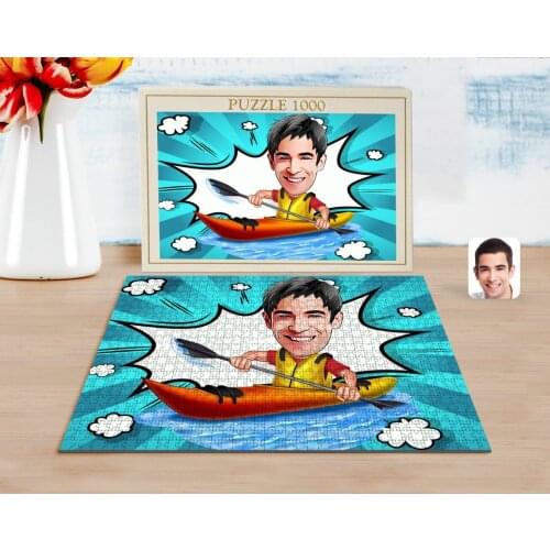 Personalized Men 'S Paddlers Caricature of 1000 Piece Professional Puzzle-1
