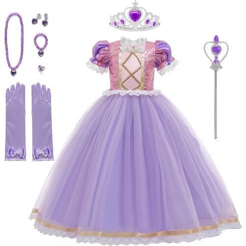 Girls Dress Sophia Rapunzel Princess Dresses for Girls Kids Elegant Birthday Party Cosplay Dress Children Sofia Clothing 3 8 9 1