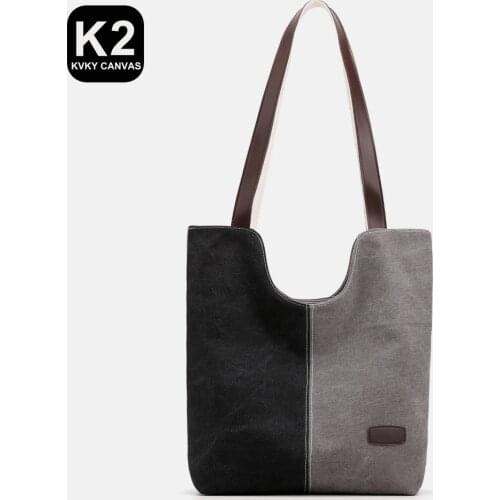 KVKY Casual Canvas Shoulder Bag Women 2021 Totes Bags Women Bag Large Capacity High Quality HandBag Fashion Canvas Ladies Bags
