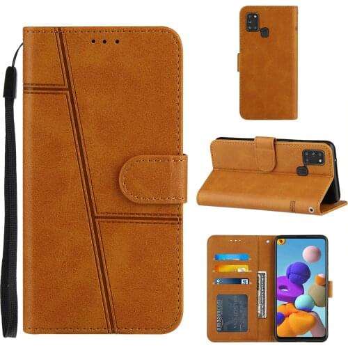 Retro Vintage PU Leather Card Slot Pocket Shockproof Phone Case for Samsung Galaxy A21s Kickstand Cover Photo Frame