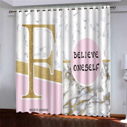 Decoration curtains Marbling character Luxury Blackout 3D Window Curtains For Living Room Bedroom Customized size