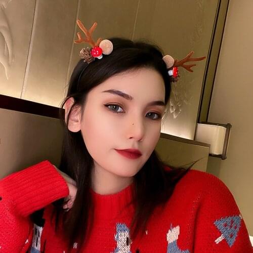 Christmas Antler Hairpin Girls Sweet Heart Headdress Side Bangs Clip Pair Clip Mori Autumn And Winter Hair Accessories