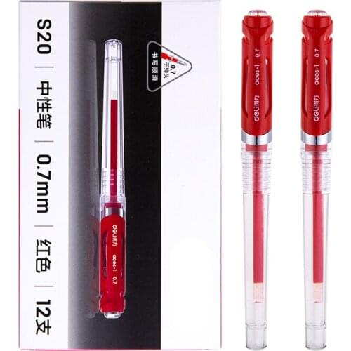Professional Gel Pen with Refills 0.7MM Red Ink Smooth Refill Ink for Office Students Writing Supplies Stationery Gift