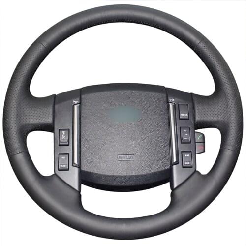 Hand-stitched Black Artificial Leather Car Steering Wheel Cover for Land Rover Freelander 2 2007 2008 2009 2010 2011 2012