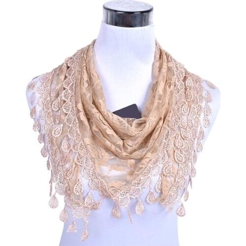 Luxury Brand design Summer Lady Lace Scarf Flexible Women Triangle Bandage Floral scarves Shawl Marriage gift scarf L5A15822