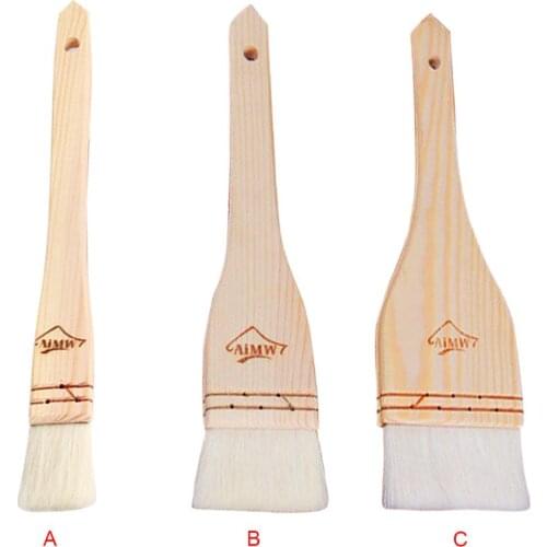 Wooden Handle Brush Straight Edge Sauce Grilling BBQ Bread Pastry Oil Cream Basting Brush Kitchen Tools