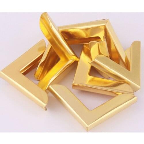 25mm Gold Iron Corner Protection Corners Vintage Box Corner Decorative Wood Corner Bronze Book Corner clip 20pcs