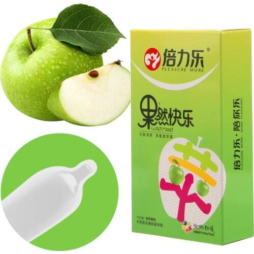 VATINE 10 Pcs/Box 6 Kinds Fruit Smooth Cock Condom Ejaculation Delayed Ultra Thin Lubricated Condoms Sex Toys for Men