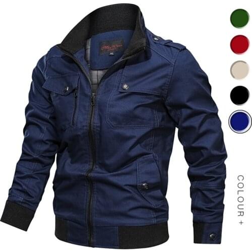 2021 Military Jacket Men Spring Autumn Cotton Windbreaker Pilot Coat Army Mens Bomber Jackets Cargo Flight Jacket Male Clothes