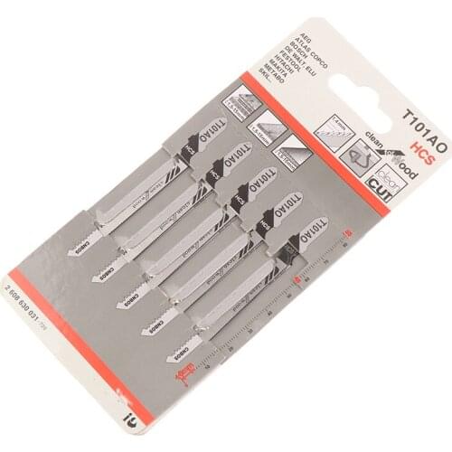 High Quality 5pcs/lot T101AO HCS T-Shank Jigsaw Blades Curve Cutting Tool For Wood Plastic Saw