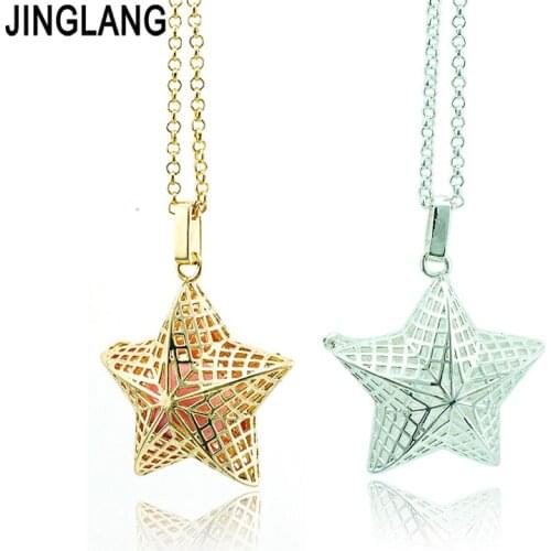 JINGLANG Brand New Angel Pregnancy Baby 2 Color Star Cage Pendants Necklace For Women Jewelry