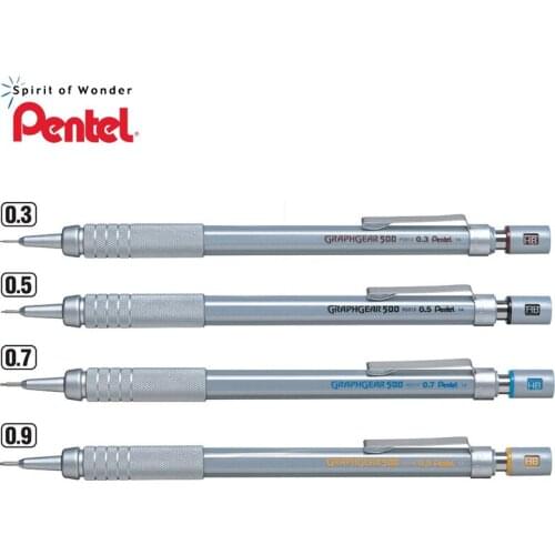 1pc Japan Pentel Graphgear 500 Low Gravity Center Drafting Mechanical Pencil 0.3/0.5/0.7/0.9 Mm PG513 PG515 PG517 PG519