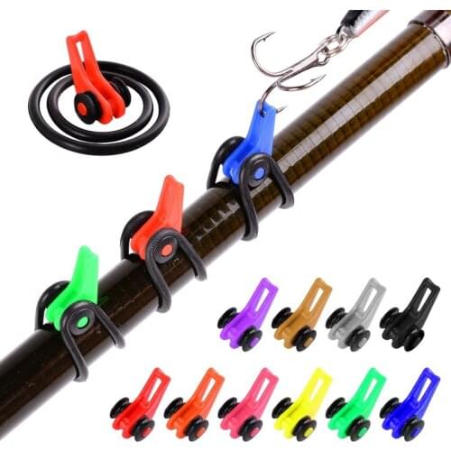 10pcs Fishing Hook Keeper Lure Bait Holder Rings for Fishing Rod Fishing Gear Portable Accessories Fixed Bait