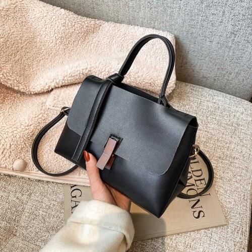 2021 Designer Soft Pu Leather Crossbody Bags For Women Solid Color Shoulder Bags Elegant Female Square Lock Purses sac femme