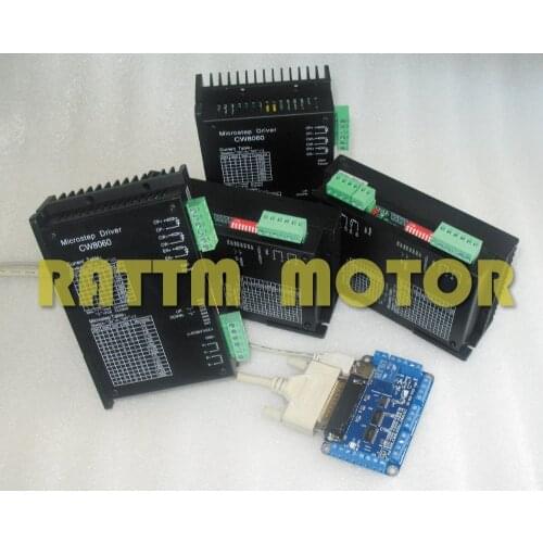 4axis High Quality CW8060 CNC Stepper Controller kit 80VDC/6A /256 Microstep With 5Axis breakout board for CNC Router Mill